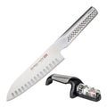Ukon knivsett santokukniv GU-04 hulslipt 19 cm + knivsliper G-91/SB våtslip