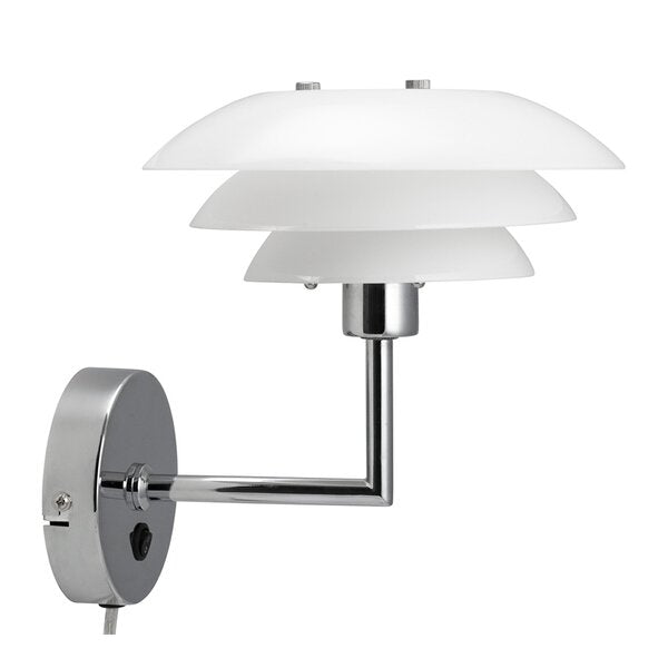 DL20 vegglampe 20 cm opal/krom