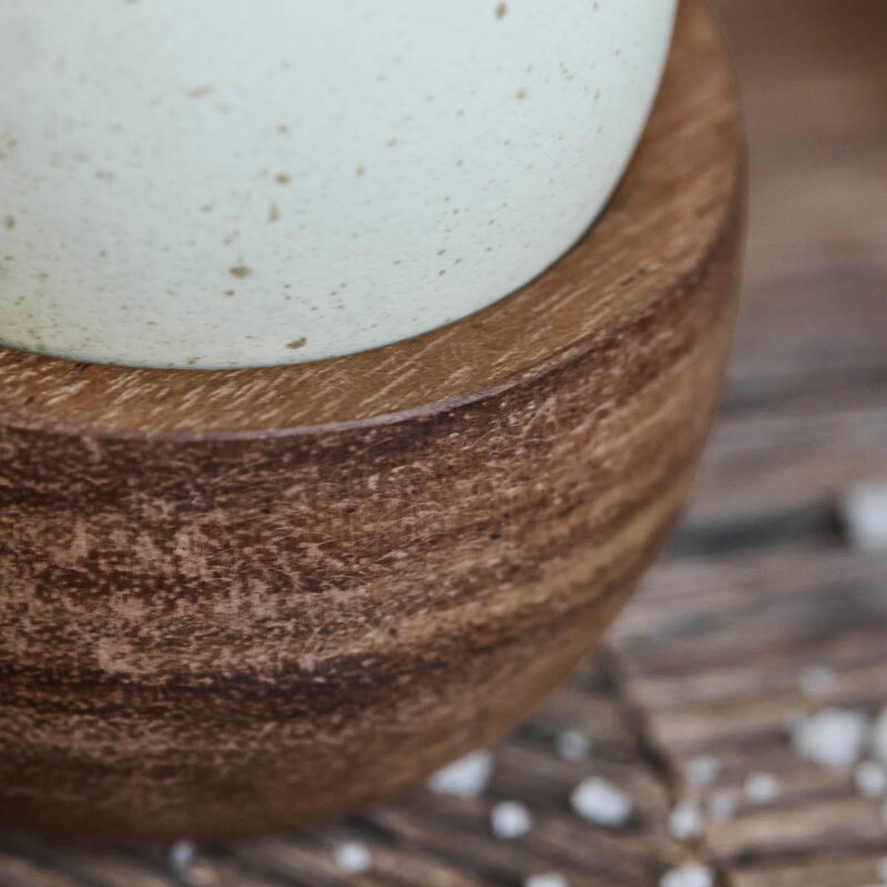 Wood eggeglass 5x3 cm 4 stk natur