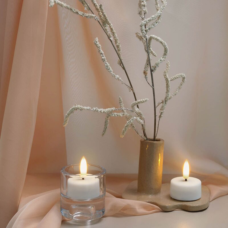 Tealight Candle LED telys 2 stk 3,9x2 cm hvit