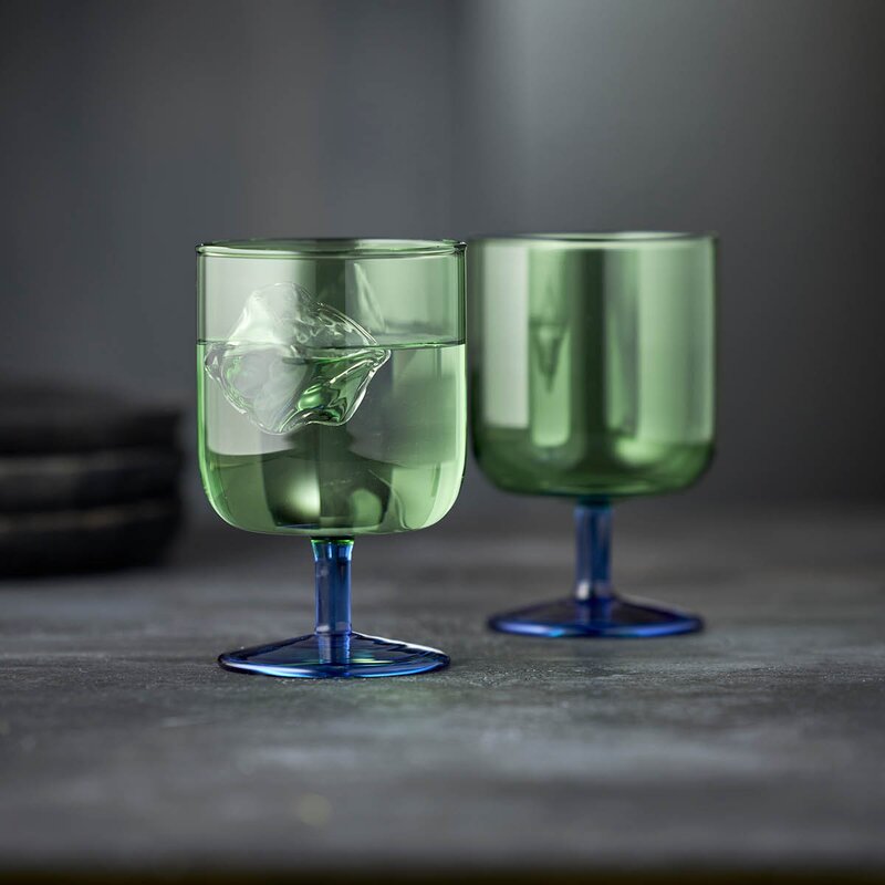 Torino vinglass 30 cl 2 stk grønn/blå