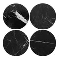 Marmor glassbrikke rund 10 cm 4 stk svart
