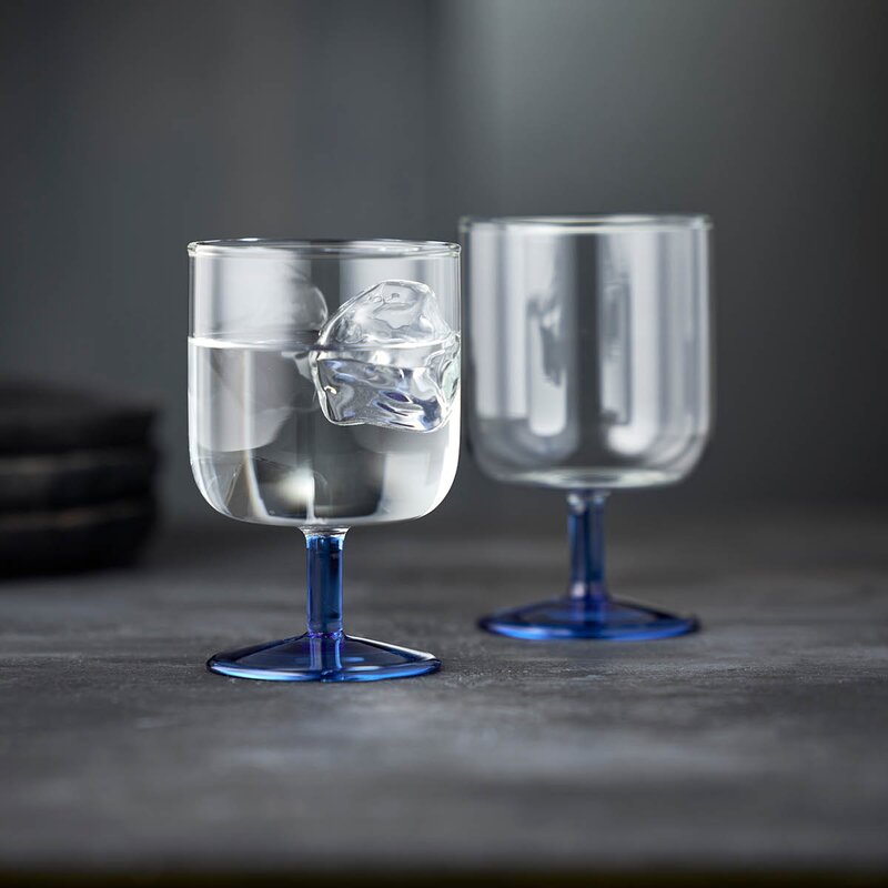 Torino vinglass 30 cl 2 stk klar/blå