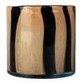 Calore vase/lyslykt 15x15 cm beige/svart striper