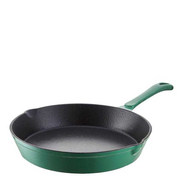 Rund støpejernsstekepanne 26 cm 1L grønn