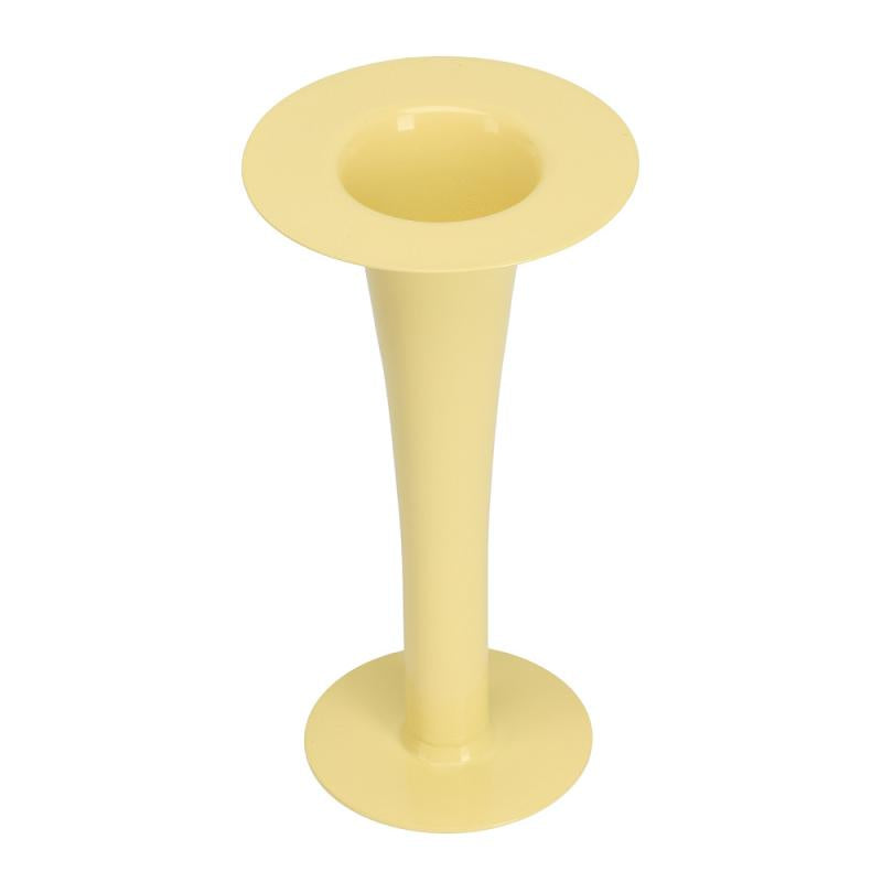 Trumpet vase/lysestake 24 cm gul