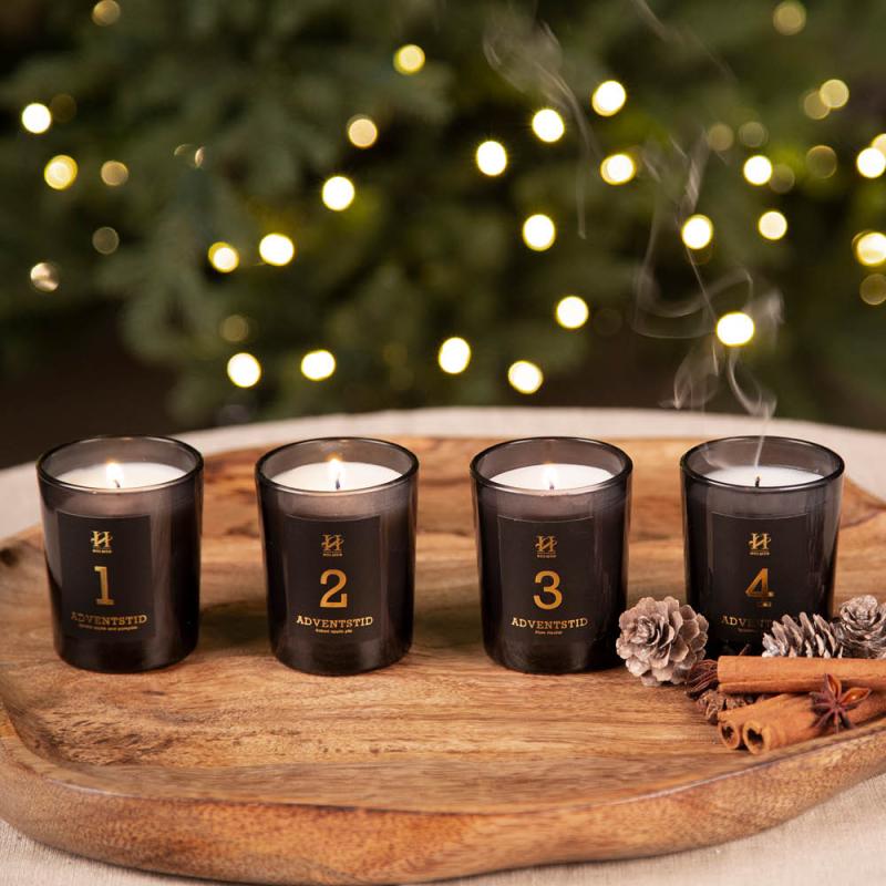 Advent gaveeske duftlys 18x6 cm mørk grå