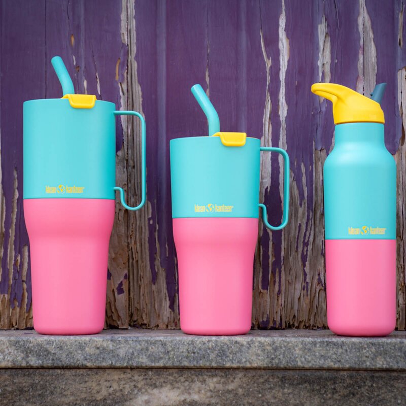 Rise Tumbler 77 cl med sugerør Turquoise Kaleidoscope