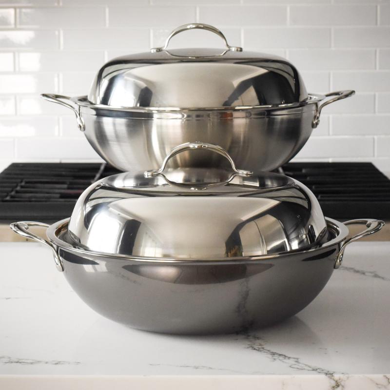 Probond wok med lokk 36 cm stål
