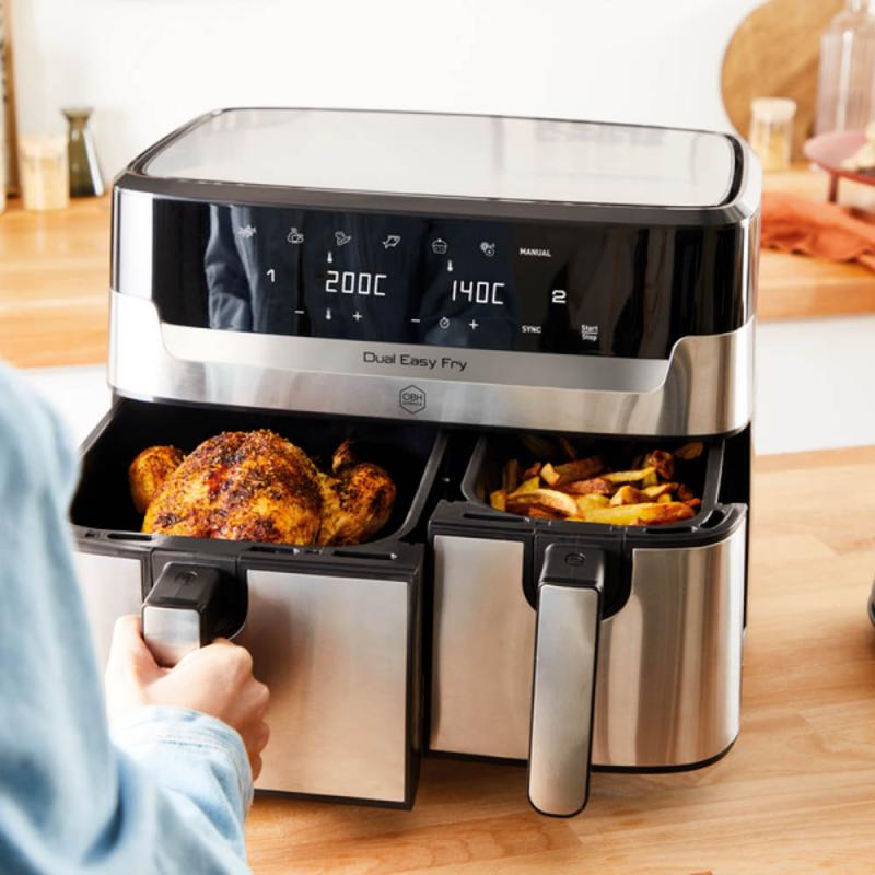 Dual Easy Fry & Grill airfryer 5,2/3,1L silver