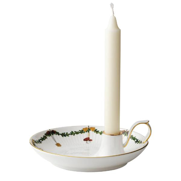 Stjerne Riflet Jul lysestake/skål 18 cm