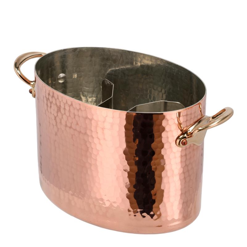 M'30 champagnekjøler oval 26x20 cm hamret kobber