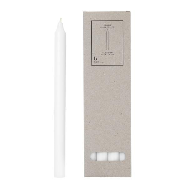 Rustic kronelys med spiss topp 2,1x29 cm pure white