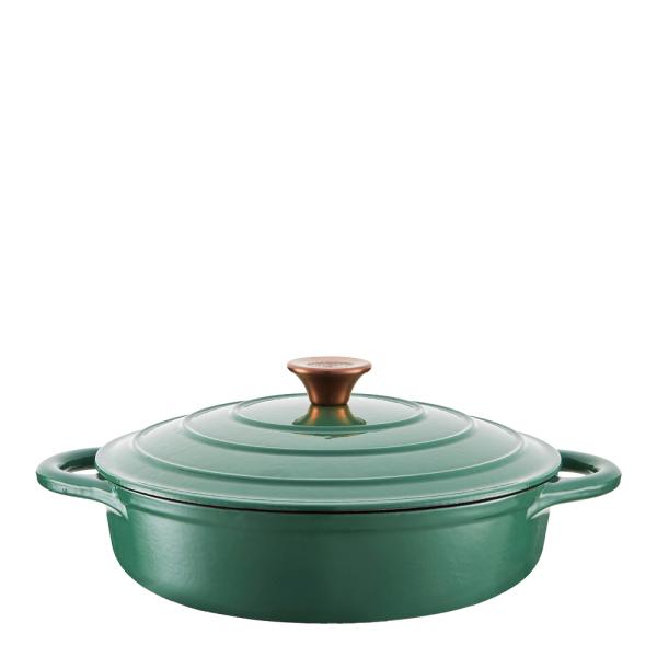 Lav støpejernsgryte 28 cm 2,5L grønn