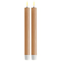 LED kronelys 2x24 cm karamell