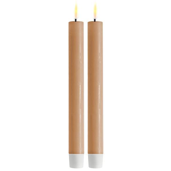 LED kronelys 2x24 cm karamell