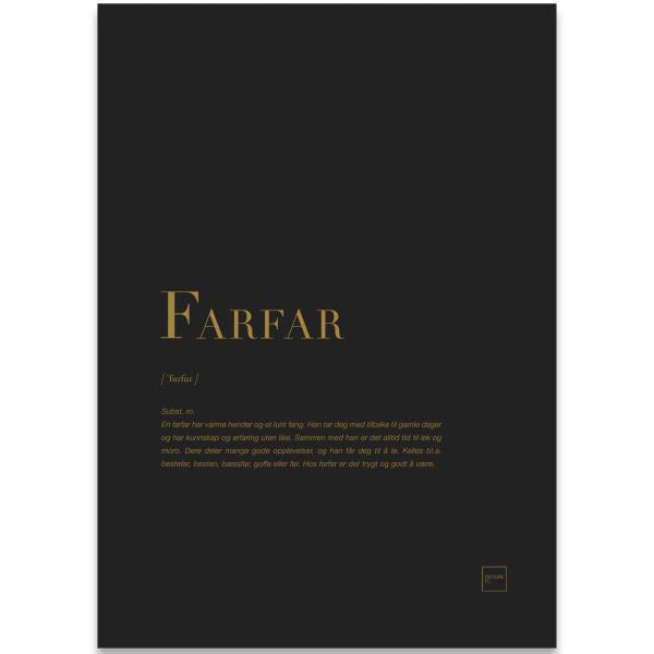 Poster farfar 30x40 cm svart