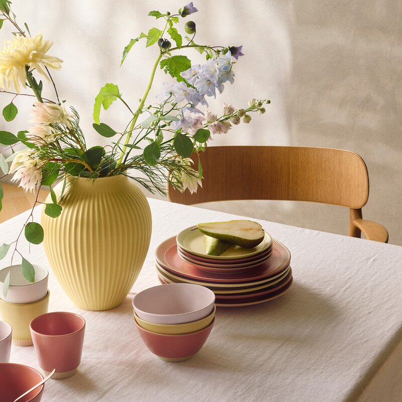 Ripple vase 27 cm gul