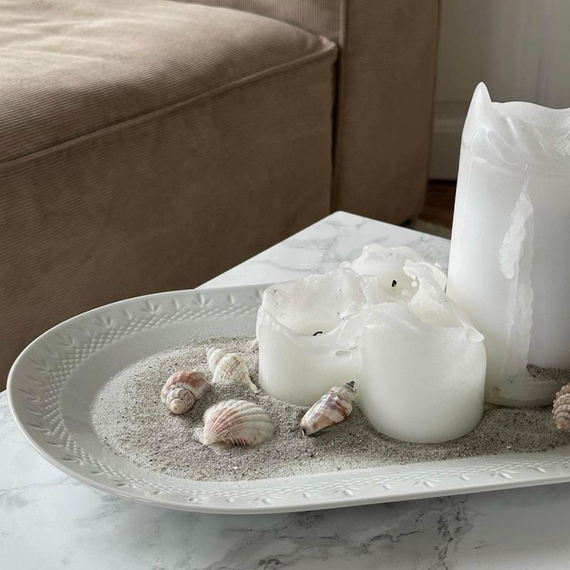 Crispy Porcelain oval serveringsfat 23x38 cm hvit