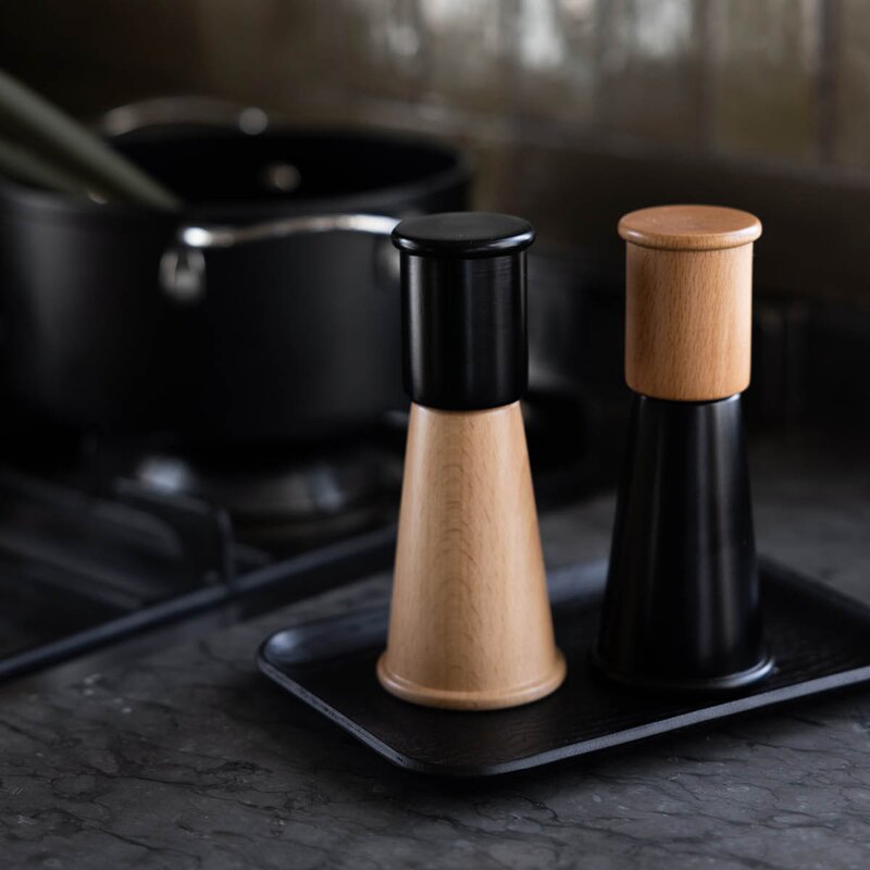 Gurken salt- og pepperkvern 15 cm 2 stk svart/brun