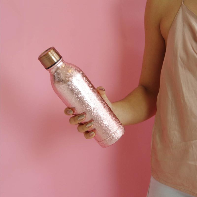 Medium drikkeflaske 0,5L Rose Gold Sparkle