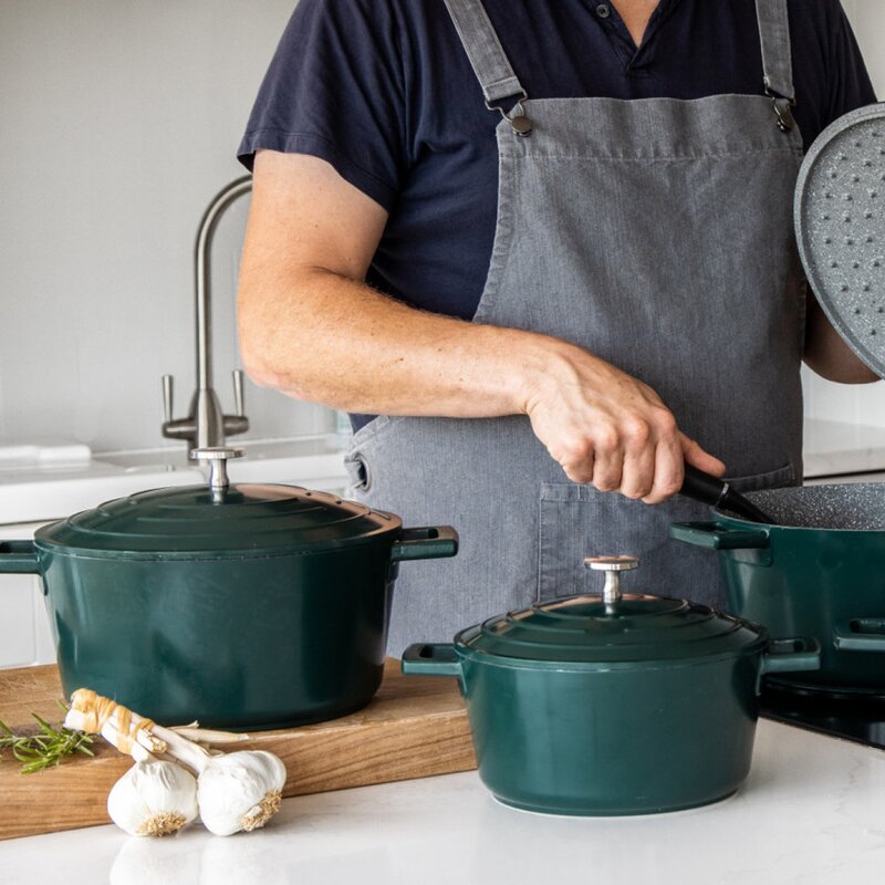 Cast Aluminium gryte 2,5L 21 cm hunter green