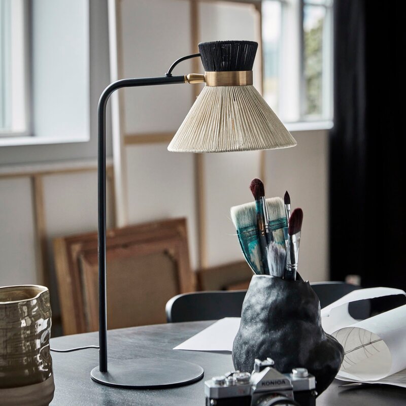 Cord bordlampe 56 cm svart