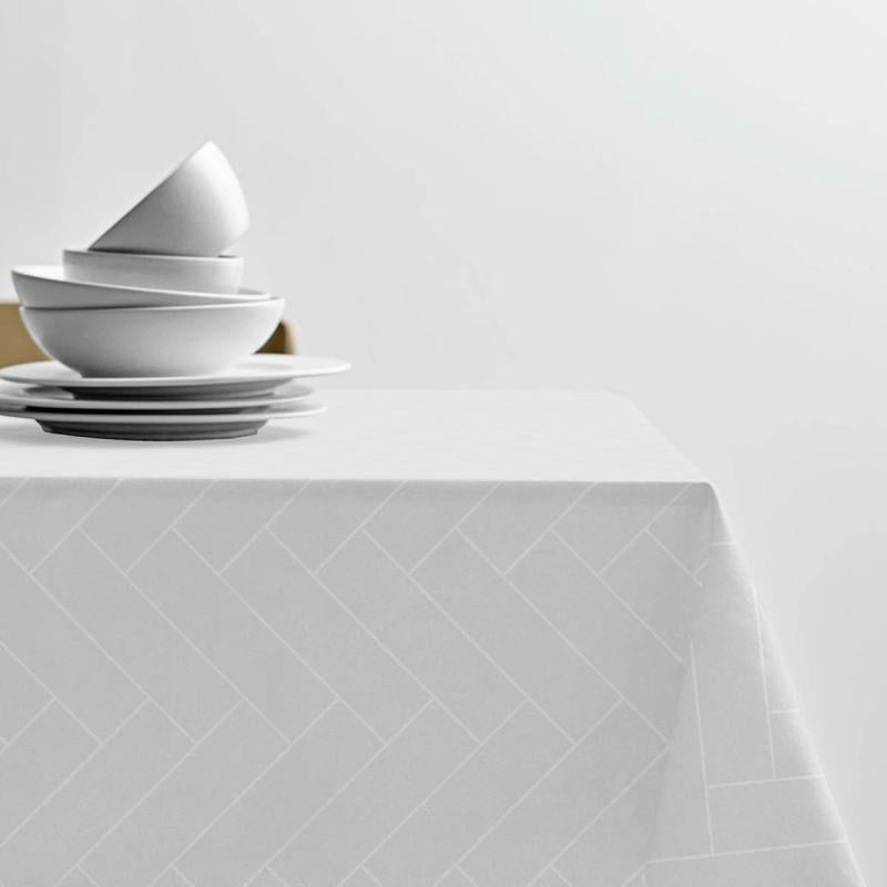 Tiles damask duk 140x320 cm off white