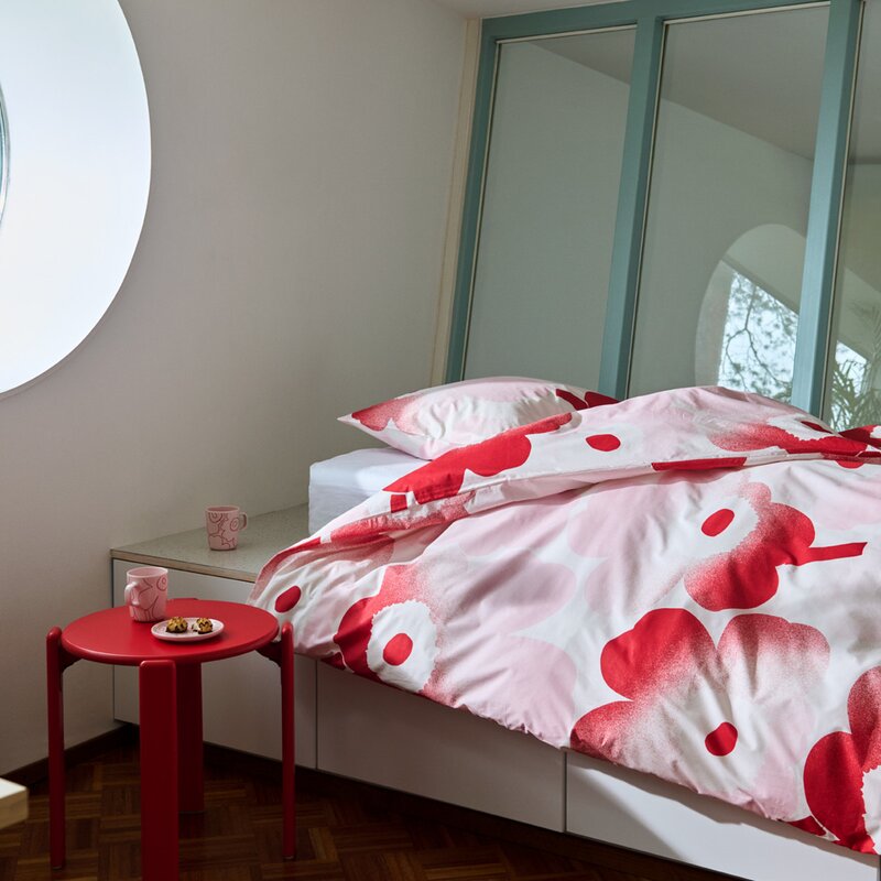 Unikko sengesett 210x150 cm rosa/rød