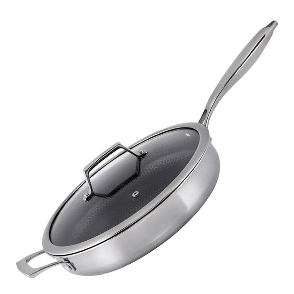 Santo sautépanne m/lokk 28 cm stål/svart