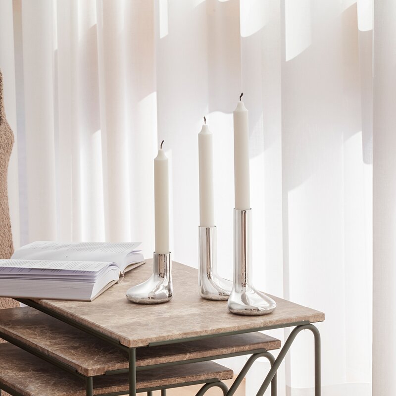 Mellow lysestake 8 cm sølv