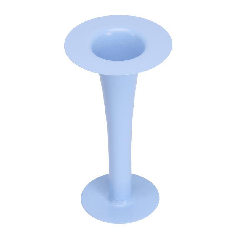 Trumpet vase/lysestake 24 cm lyseblå