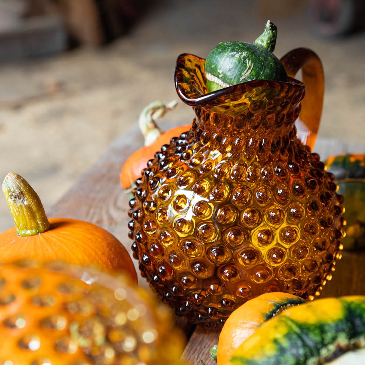 Hobnail karaffel 2L amber