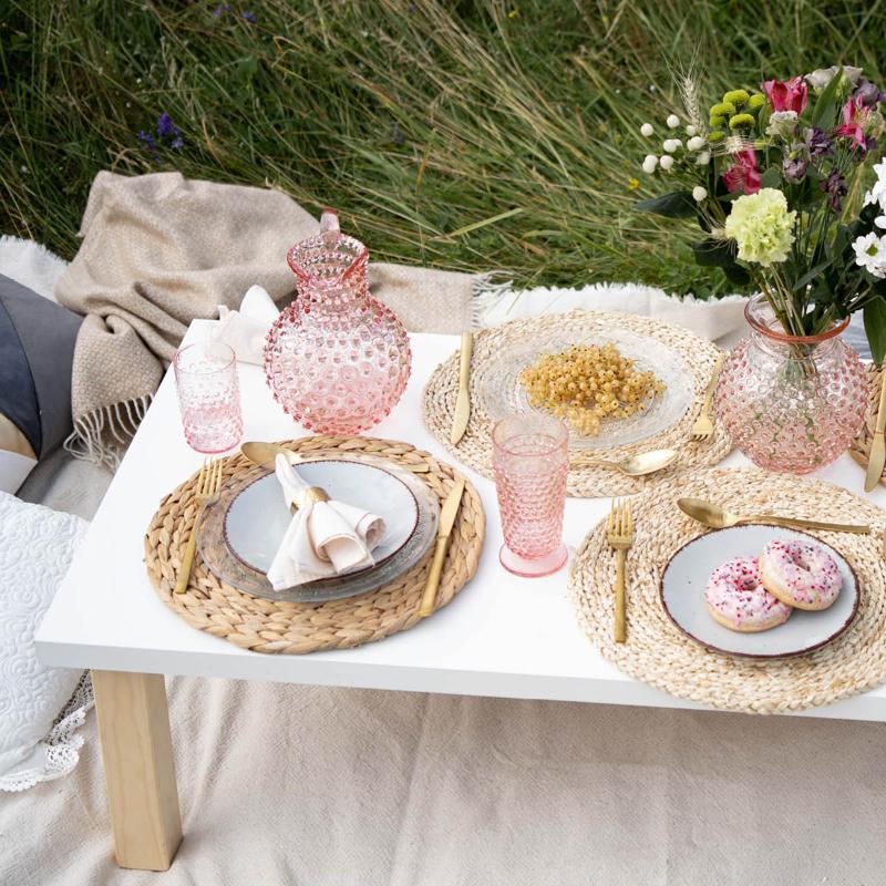 Hobnail glass 20 cl 6 stk rosaline
