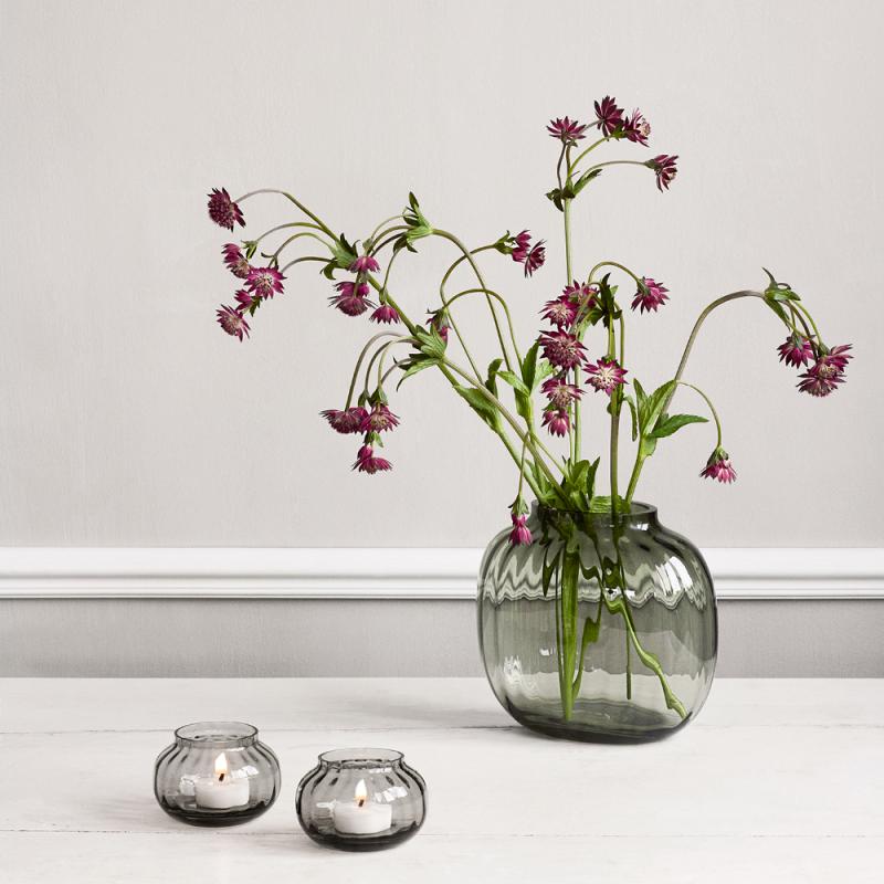 Primula oval vase 17,5 cm smoke