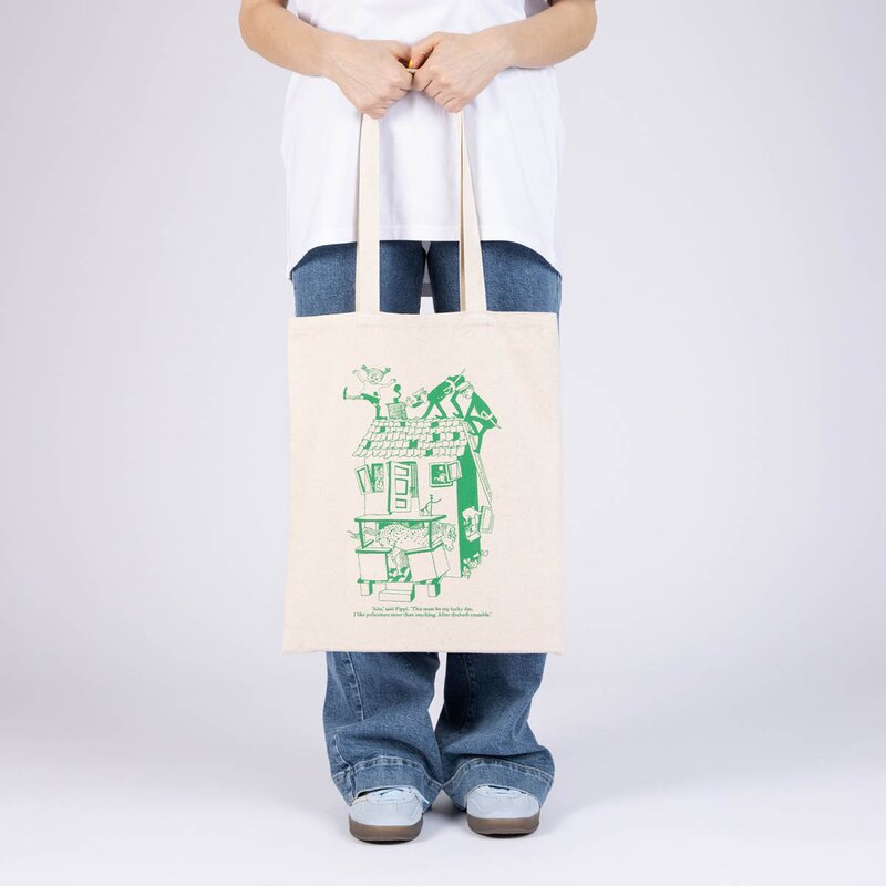 Pippi handlenett 38,5x42 cm Villa Villekulla beige