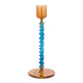 Styles lysestake glass 7,4x16,3 cm blå/amber