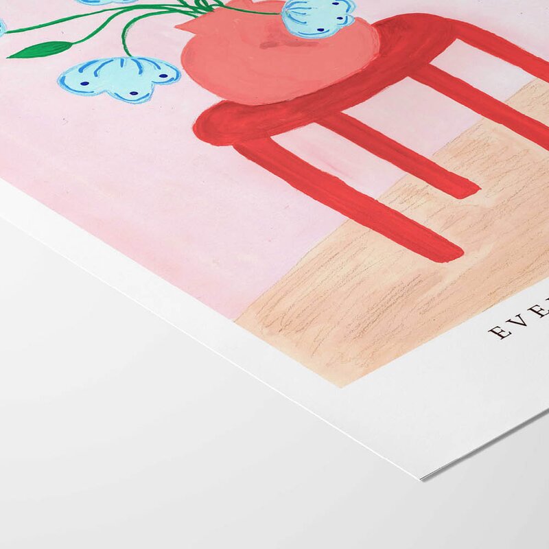 Camilla Bergqvist poster 50x70 cm red stool