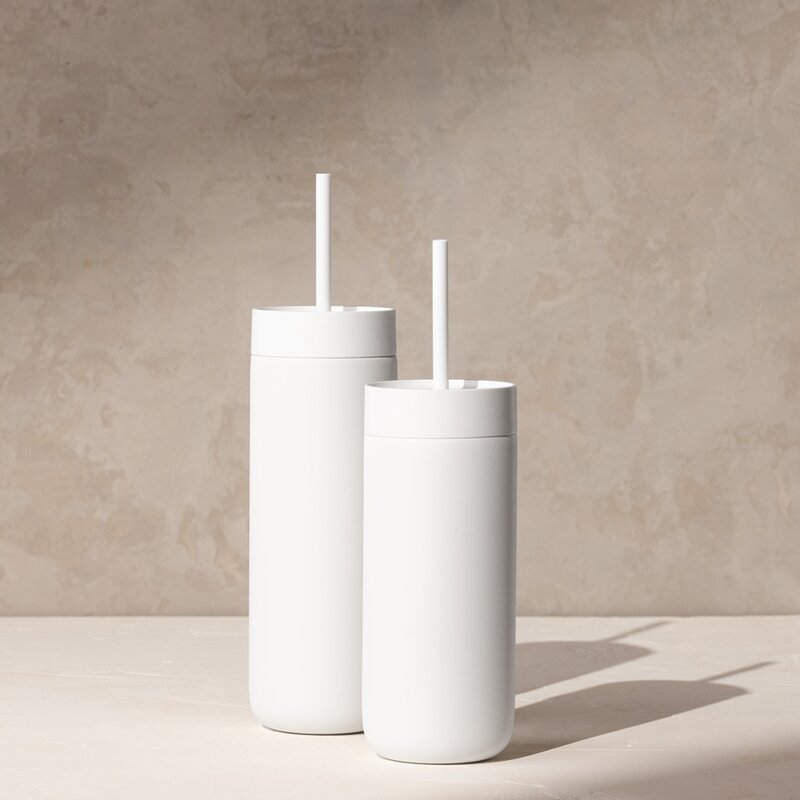 Carter Cold tumbler med sugerør 475 ml hvit