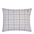 Rutete flannell putetrekk 50x70 cm tåkeblå/beige/hvit