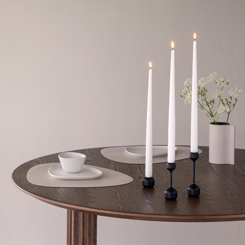 Silhouette lysestake sett 12 + 14,5 cm svart