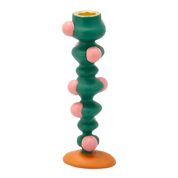 Styles lysestake m/ klumper 18 cm grønn/rosa