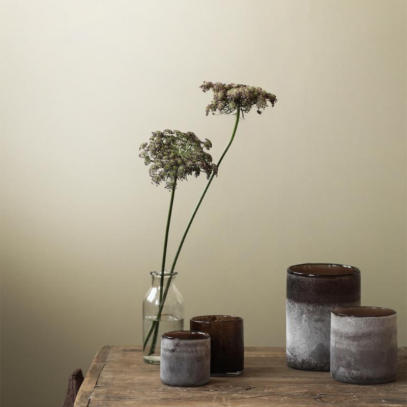 Frost lyslykt 9x9 cm brown