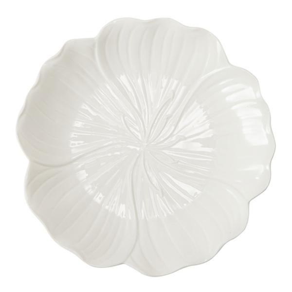 Flora asjett 19 cm hvit