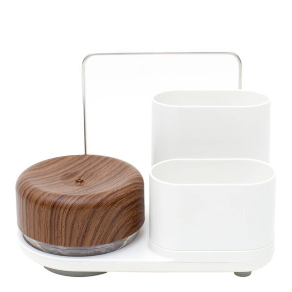 Do-Dish såpedispenser/oppvaskstativ 21,5x12,5x16 cm mørkt tre