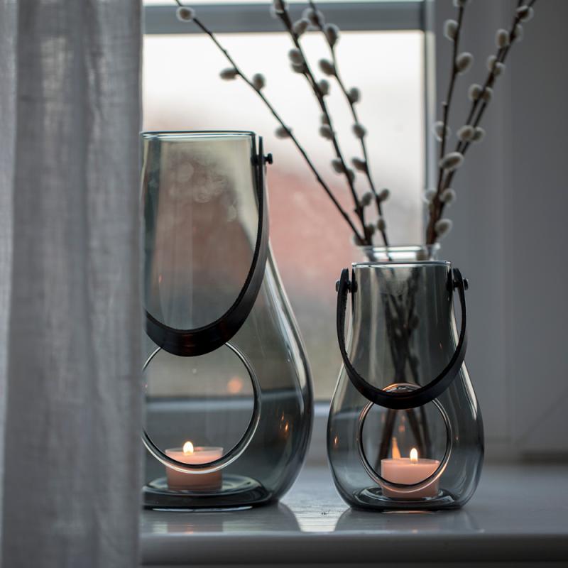 Design With Light hurricane lanterne 16 cm smoke