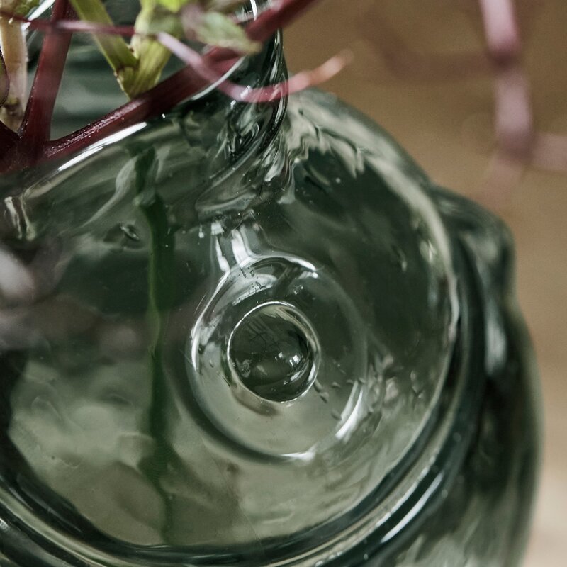 Fish vase 17,5 cm røkt grå