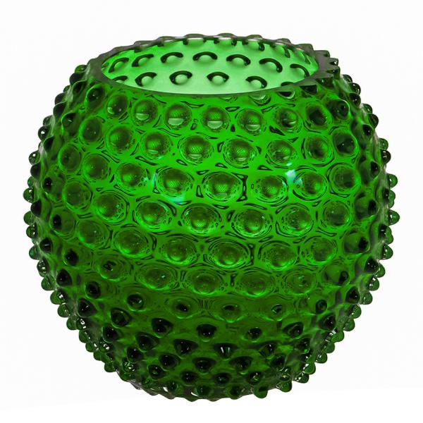 Hobnail vase 18 cm dark green