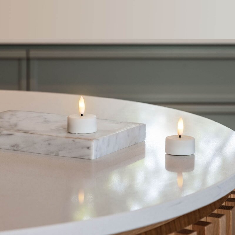 Tealight Candle LED telys 2 stk 3,9x2 cm hvit