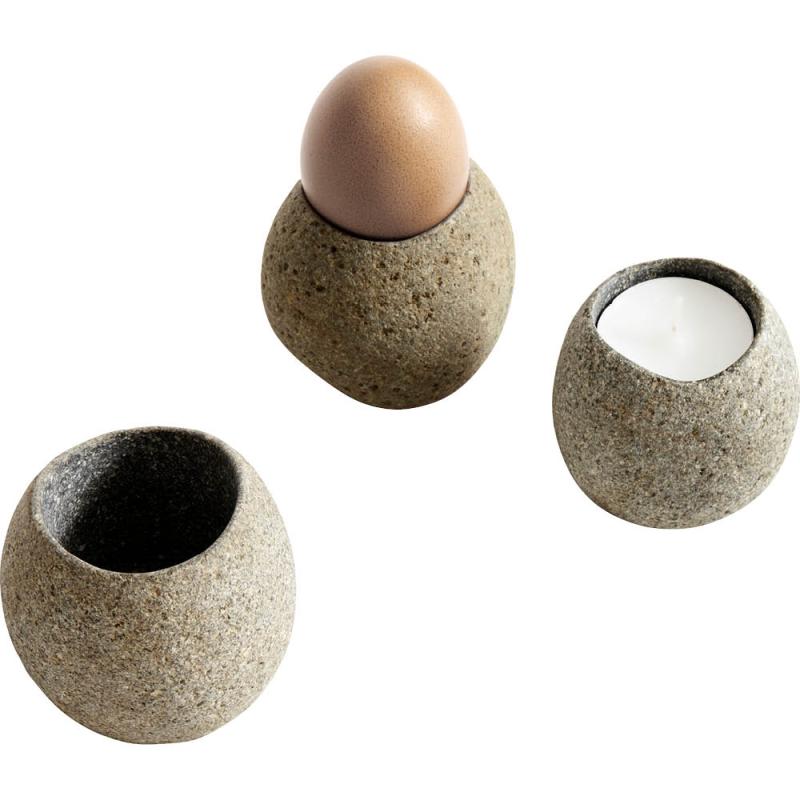 Valley eggeglass 6x11 cm stein grå